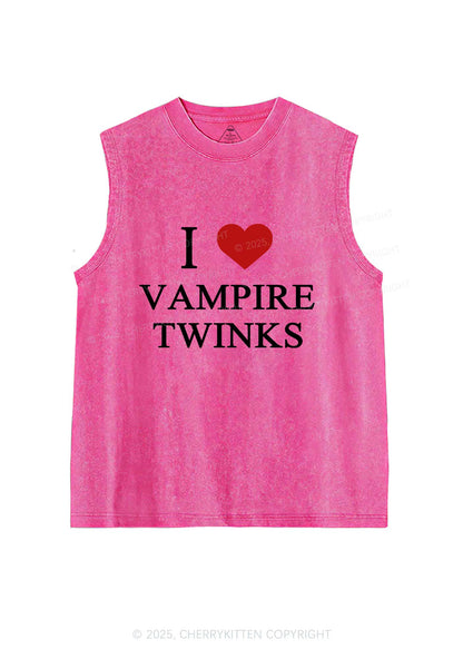 I Love Vampire Twinks Y2K Washed Muscle Tank Cherrykitten