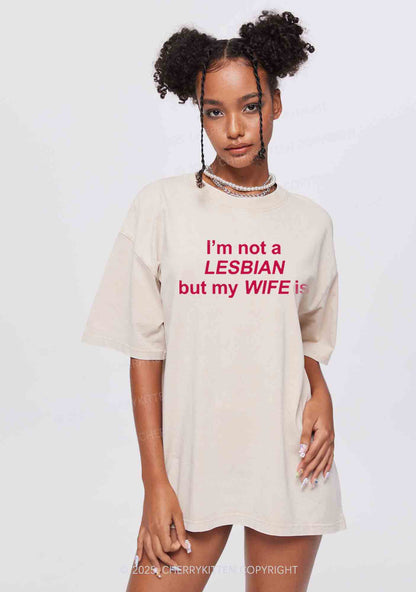 My Wife Is Lesbian Y2K Valentine's Day Washed Tee Cherrykitten