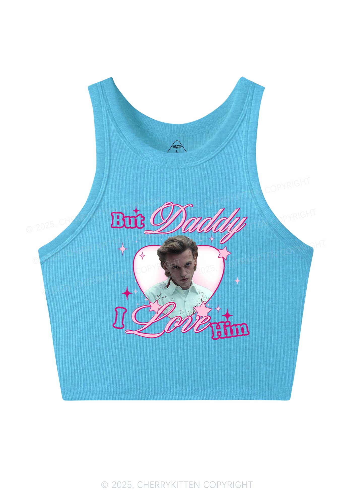 Daddy I Love Number One Y2K Crop Tank Top Cherrykitten