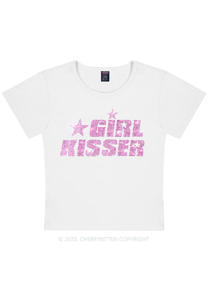 Rhinestone Girl kisser Pride Y2K Baby Tee Cherrykitten