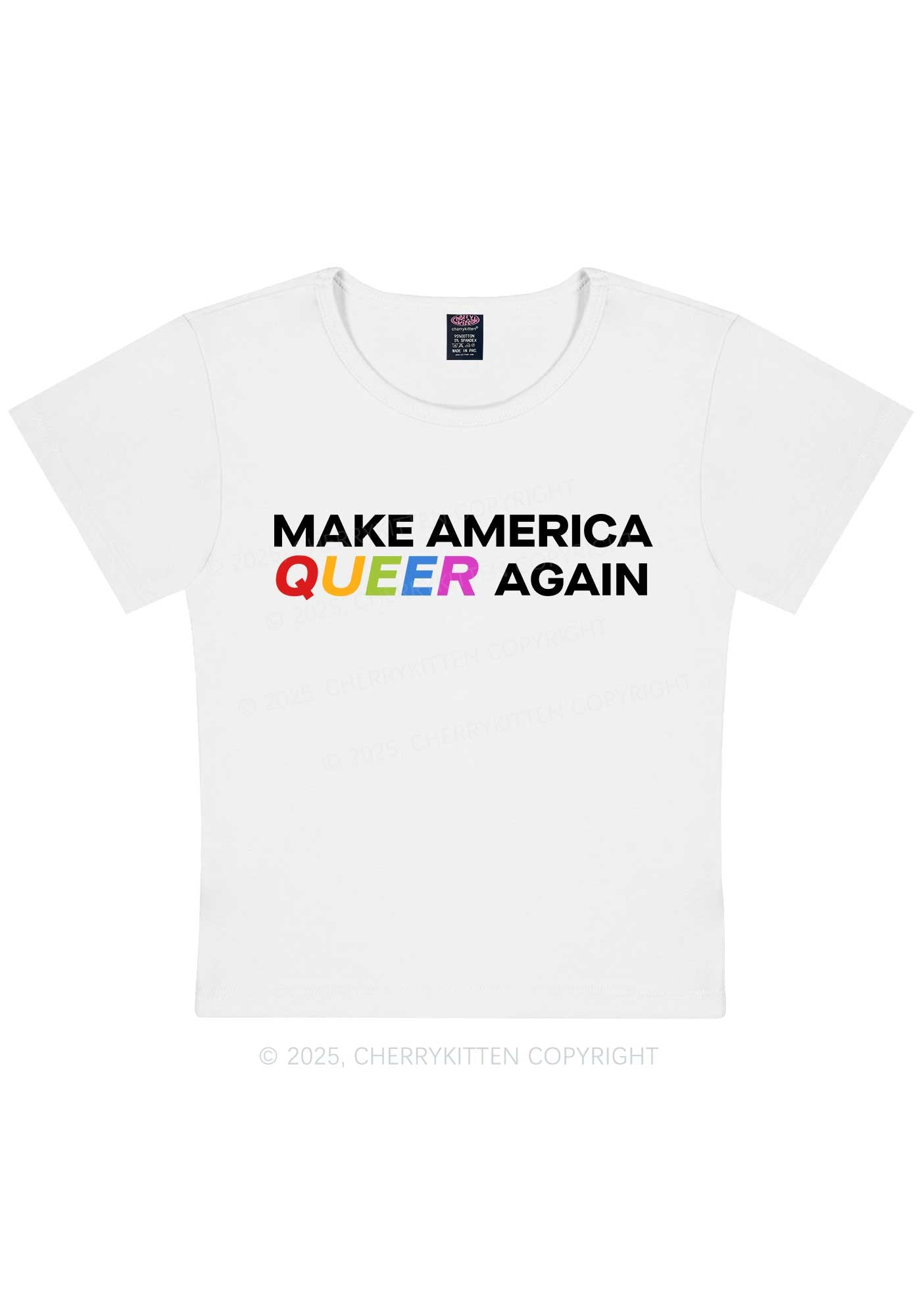 Make America Queer Again Pride Y2K Baby Tee Cherrykitten