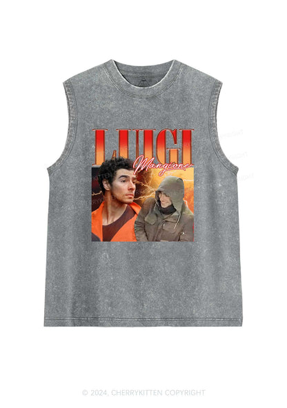 Orange Luigi Y2K Washed Tank Cherrykitten