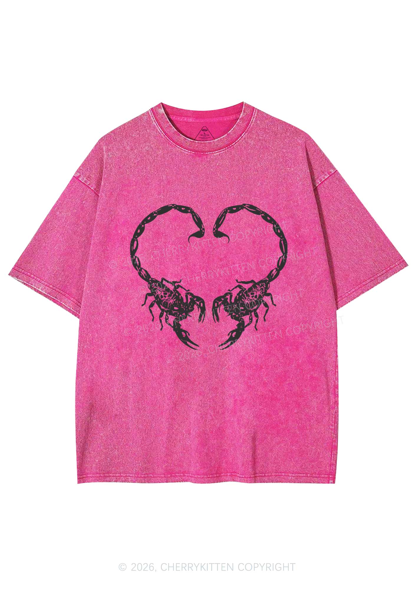 Skull Scorpion Heart Y2K Shirts Washed Tee Cherrykitten