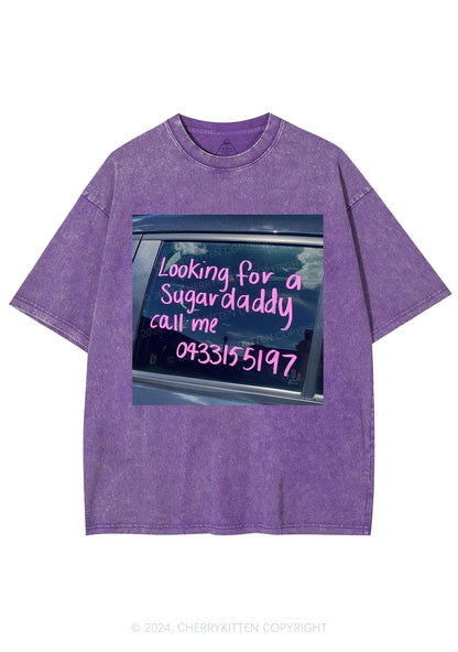 Sugar Daddy Y2K Washed Tee Cherrykitten