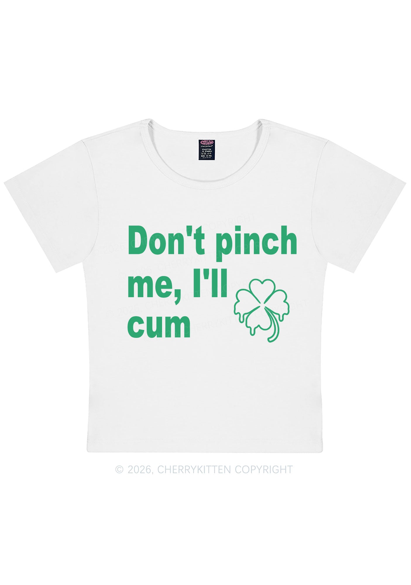 Dont Pinch Me St Patricks Y2K Baby Tee Cherrykitten