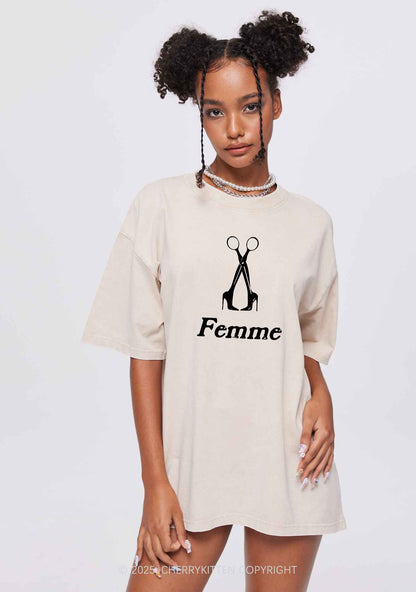 Femme Butch Scissors Y2K Valentine's Day Washed Tee Cherrykitten