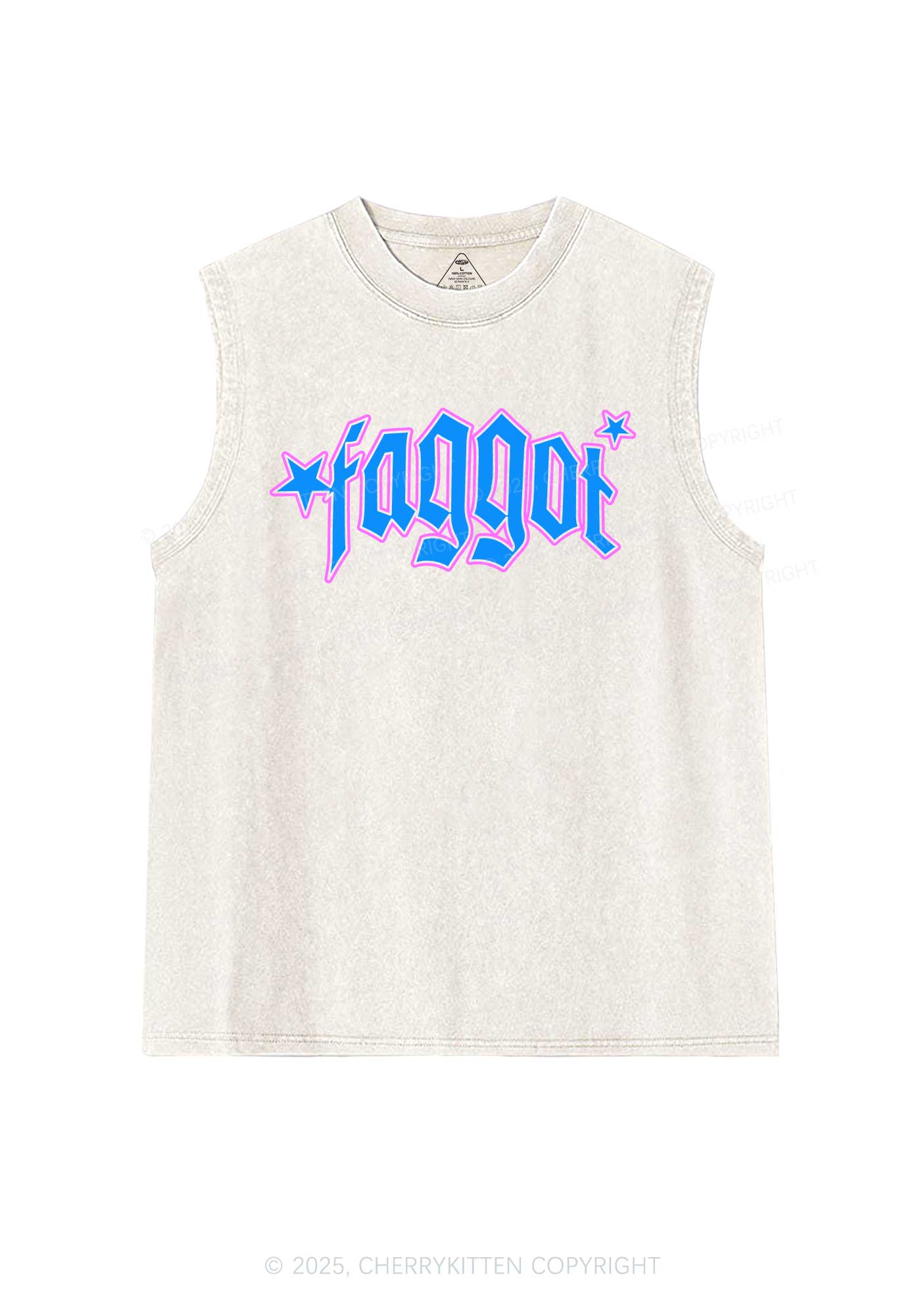 Faggot Stars Pride Y2K Washed Muscle Tank Cherrykitten