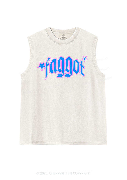 Faggot Stars Pride Y2K Washed Muscle Tank Cherrykitten