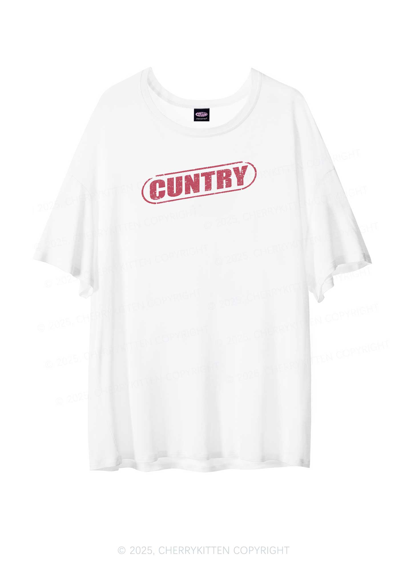 Cuntry Y2K Sheer Boyfriend Tee Cherrykitten