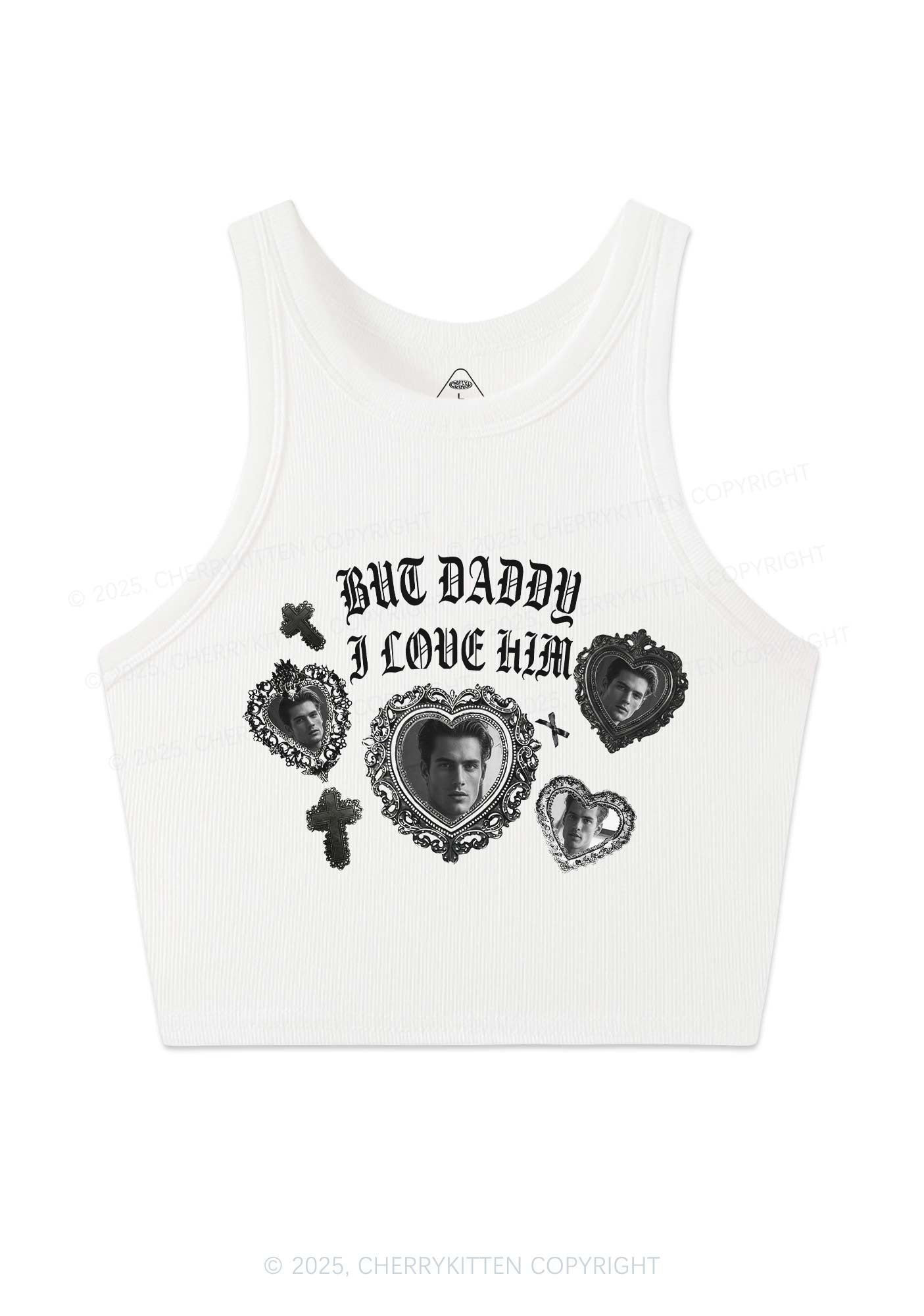 Gothic But Daddy I Love Him Y2K Crop Tank Top Cherrykitten