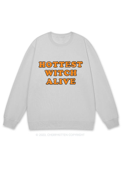 Hottest Witch Alive Halloween Y2K Sweatshirt Cherrykitten