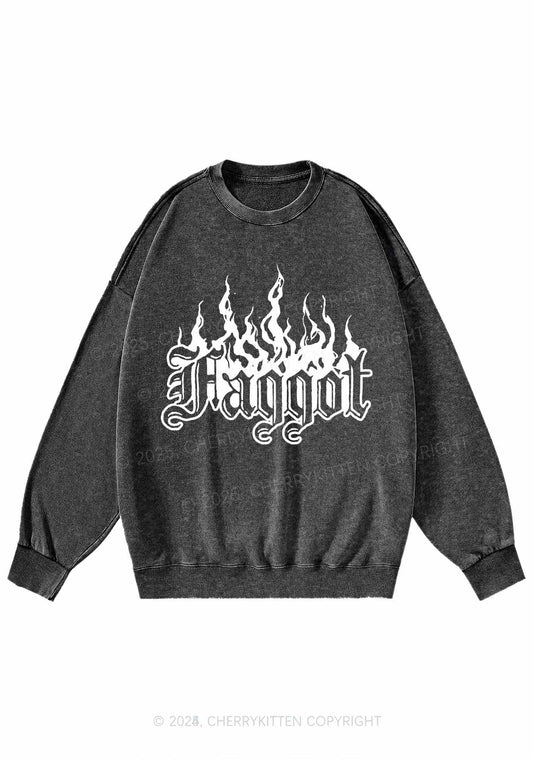 Halloween Goth Faggot Pride Y2K Washed Sweatshirts Cherrykitten