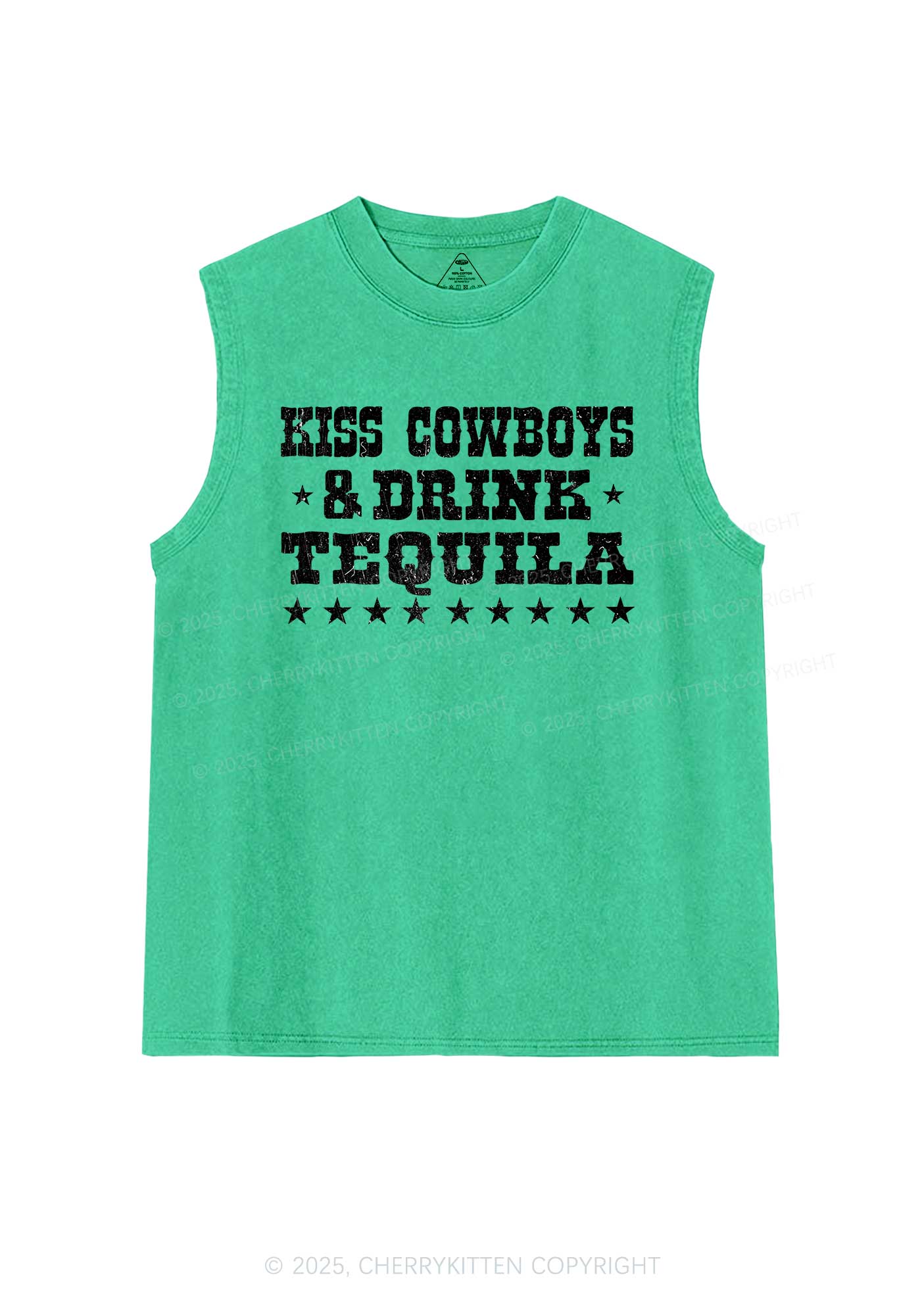 Kiss Cowboys Y2K Washed Muscle Tank Cherrykitten