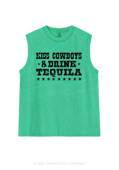 Kiss Cowboys Y2K Washed Muscle Tank Cherrykitten