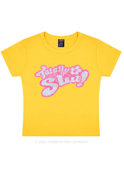 Glitter Totally Slxt Y2K Baby Tee Cherrykitten