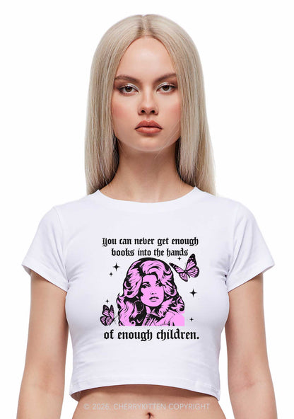 Get Enough Books Into Children Y2K Baby Tee Cherrykitten