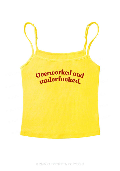 Overworked And Underfxcked Y2K Spaghetti Strap Cami Cherrykitten