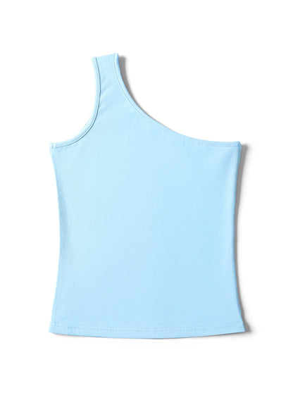 Plain Y2K One Shoulder Tank Top Cherrykitten