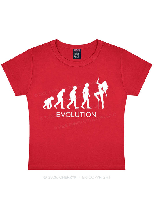 Evolution Pole Dancer Silhouette Y2K Baby Tee Cherrykitten