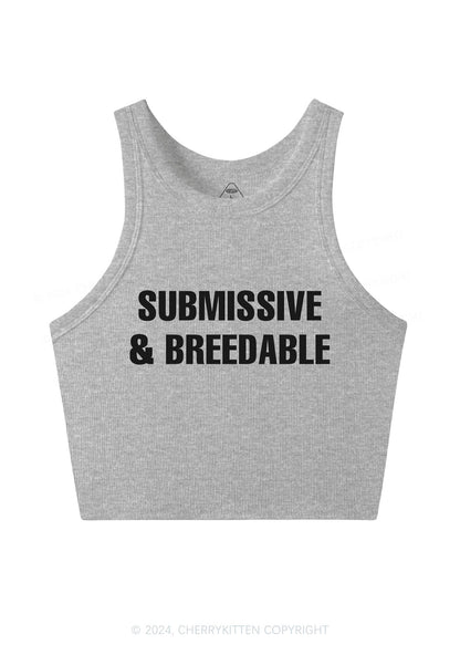 Submissive And Breedable Y2K Crop Tank Top Cherrykitten