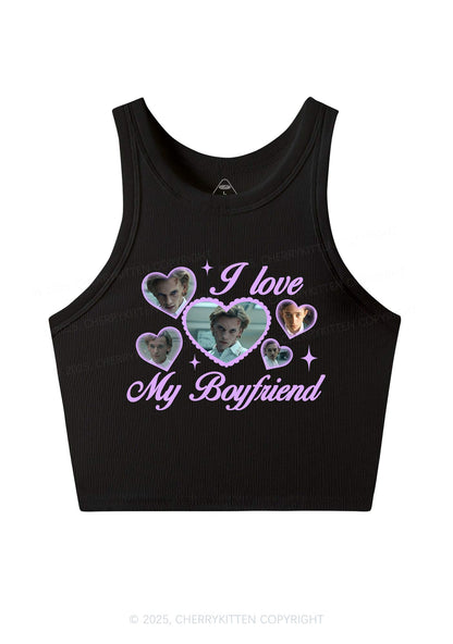 Love My Boyfriend Number One Y2K Crop Tank Top Cherrykitten
