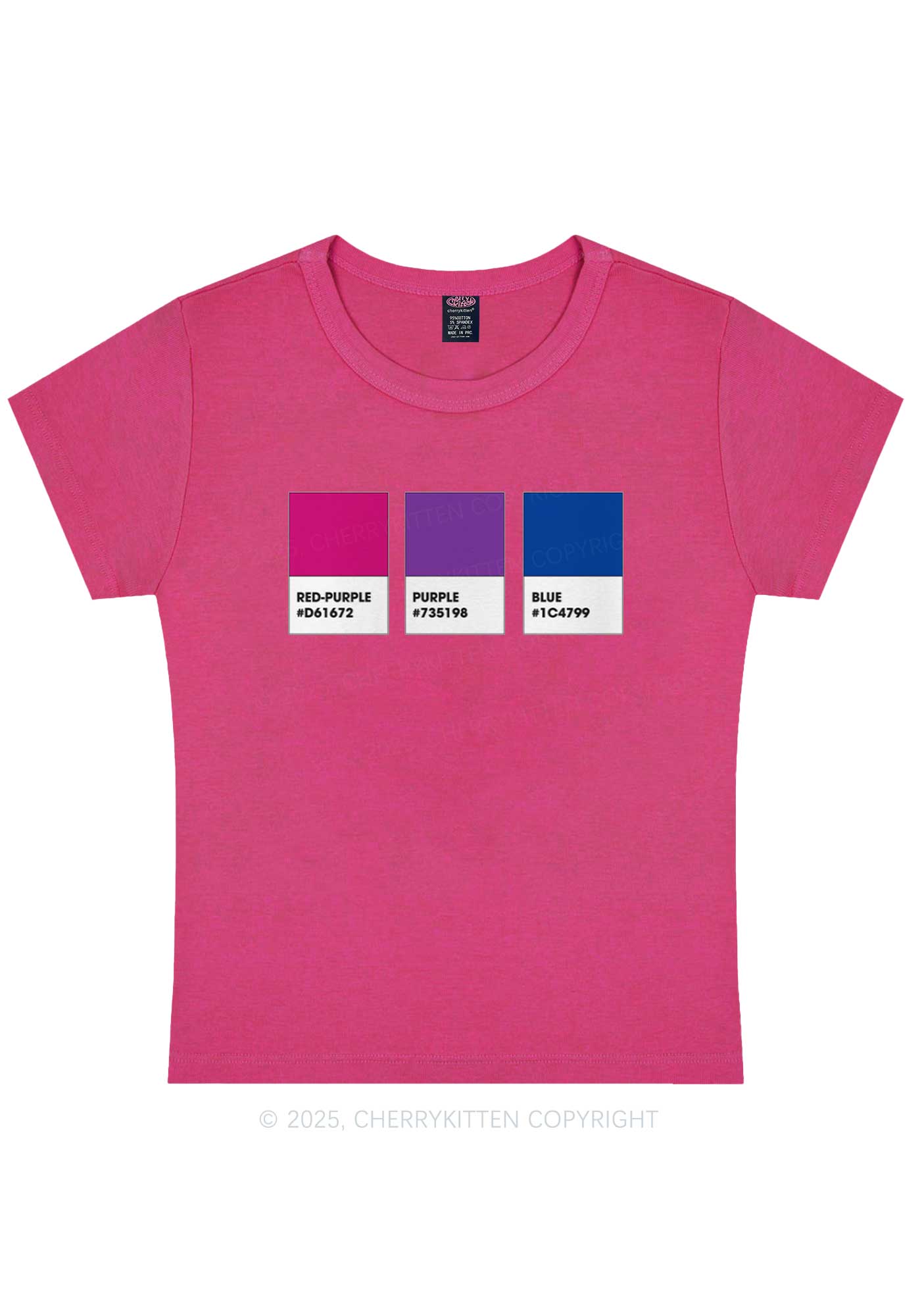 Bisexual Flag Colors Pride Y2K Baby Tee Cherrykitten