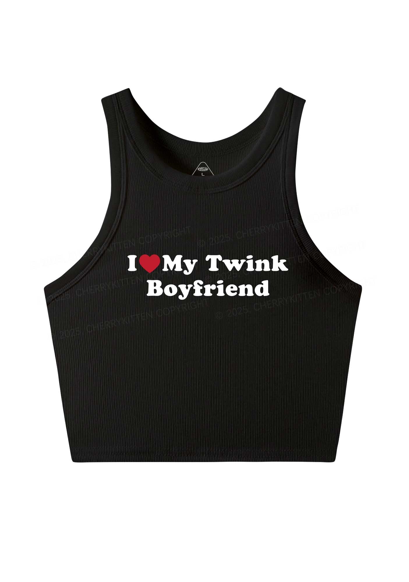 I Love My Twink BF Pride Y2K Crop Tank Top Cherrykitten