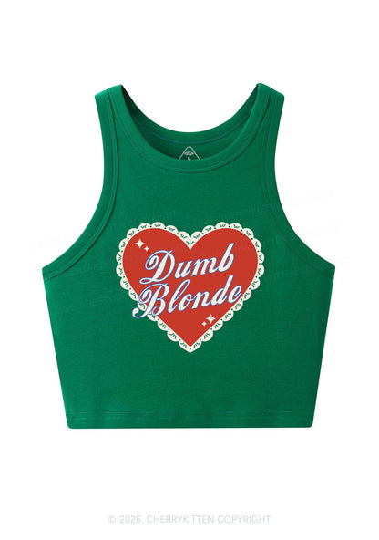 Dumb Blonde Valentine's Day Y2K Crop Tank Top Cherrykitten