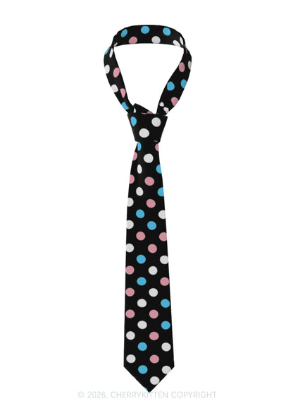 Trans Dots Pride Y2K Necktie Cherrykitten