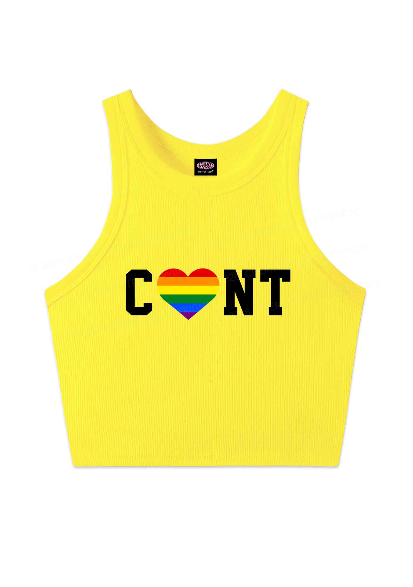 Rainbow Heart Cxxt Pride Y2K Crop Tank Top Cherrykitten