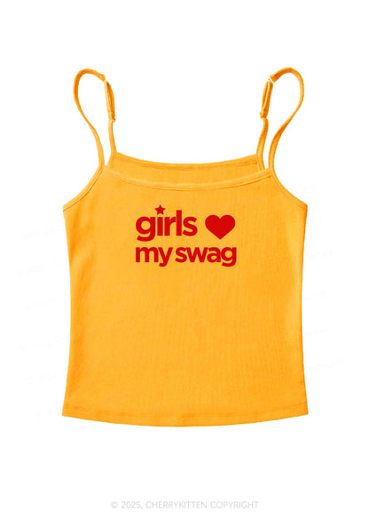 Girls Love My Swag Pride Y2K Spaghetti Strap Cami Cherrykitten