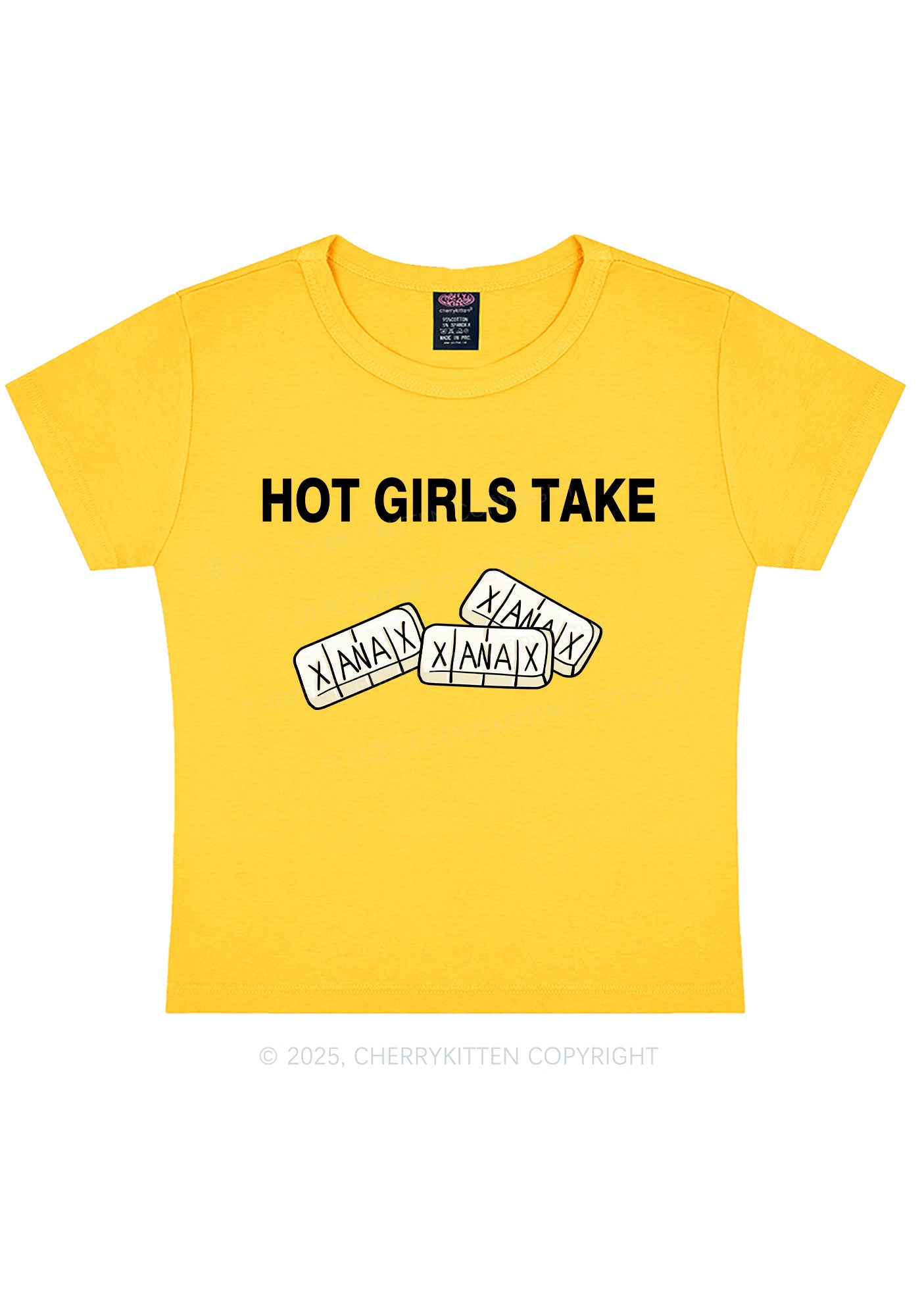 Hot Girls Take Xanax Y2K Baby Tee Cherrykitten