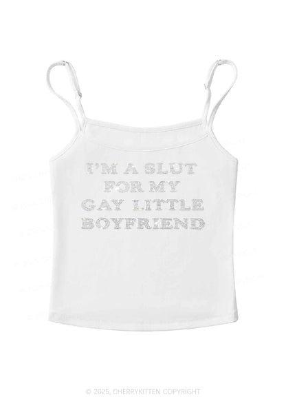 Rhinestone Slxt For My Gay BF Pride Y2K Spaghetti Strap Cami Cherrykitten