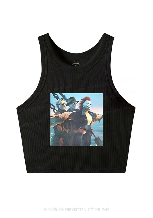 Halloween Horror Characters Y2K Crop Tank Top Cherrykitten