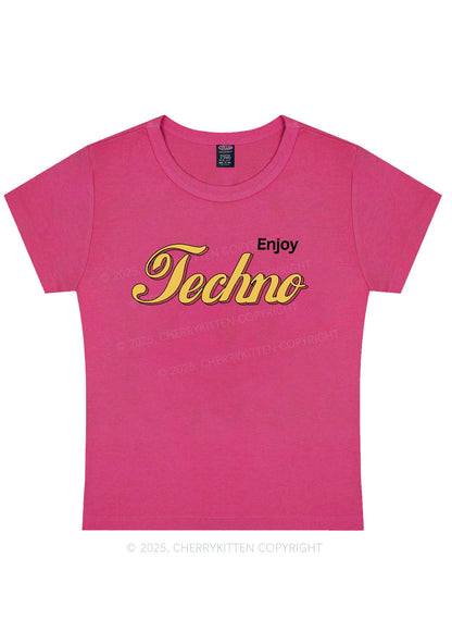 Enjoy Techno Y2K Baby Tee Cherrykitten