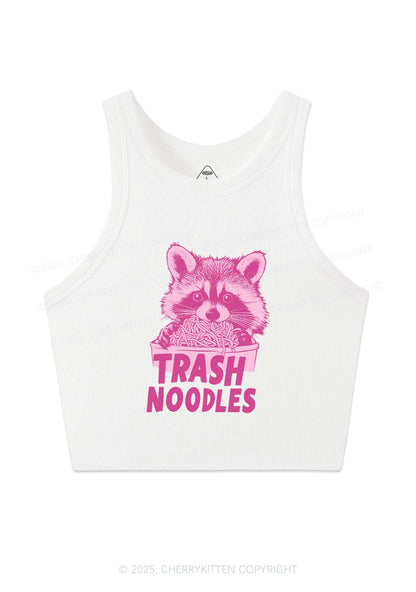 Raccoon Trash Noodles Y2K Crop Tank Top Cherrykitten