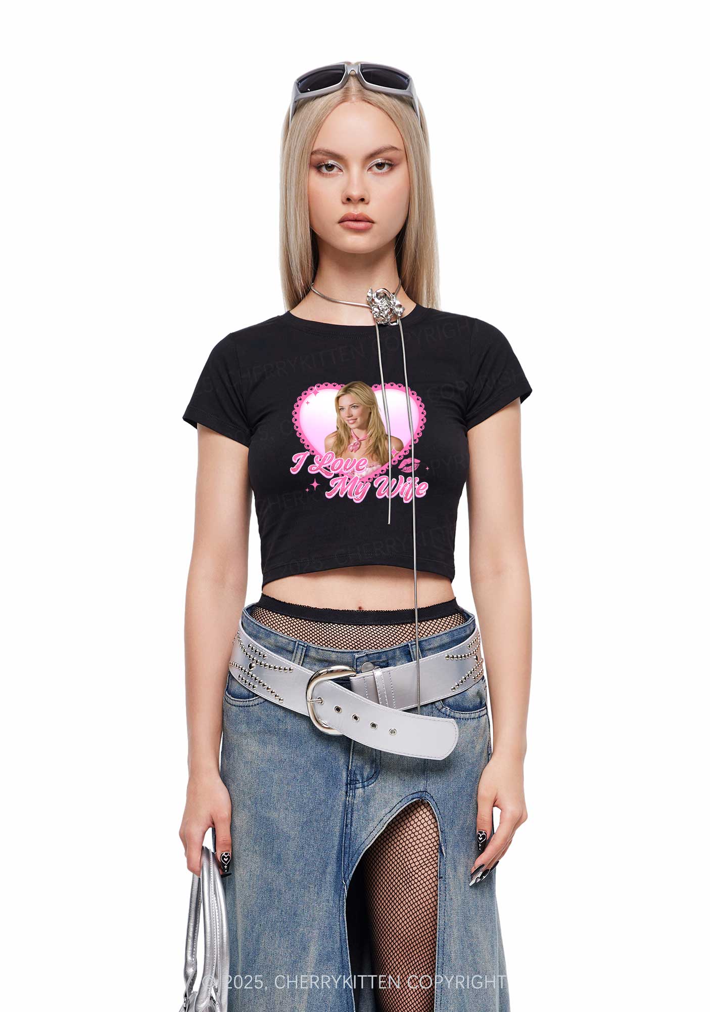Custom I Love My Wife Y2K Baby Tee Cherrykitten