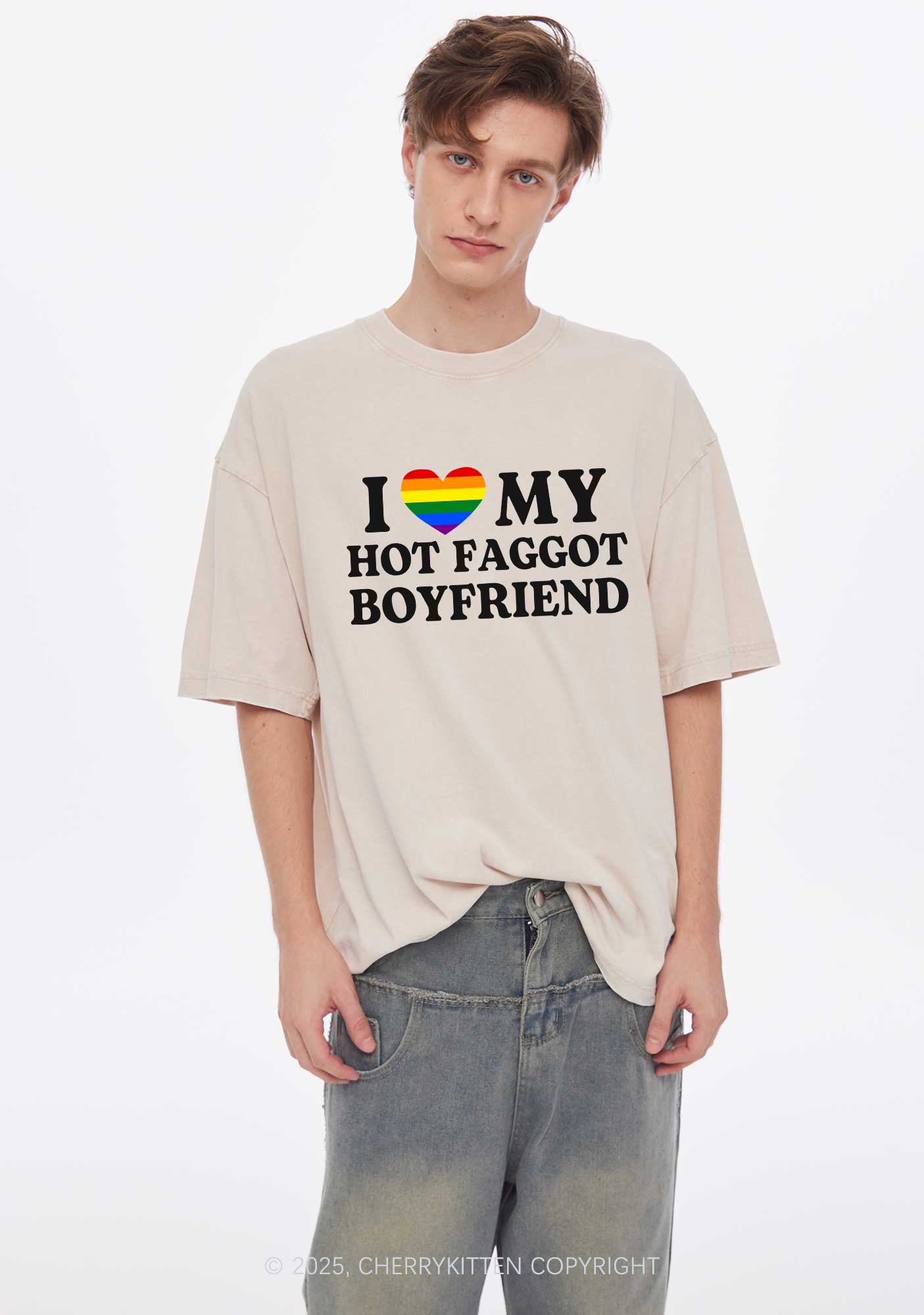 Love My Hot Faggot BF Y2K Valentine's Day Couple Shirt Cherrykitten