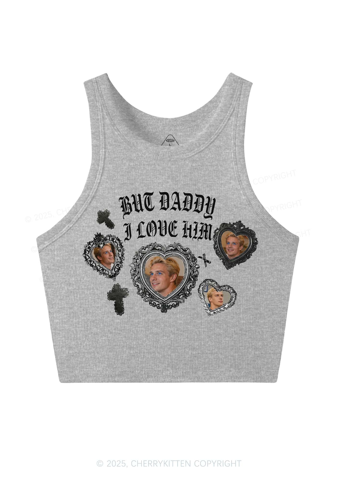 Gothic But Daddy I Love Him Y2K Crop Tank Top Cherrykitten