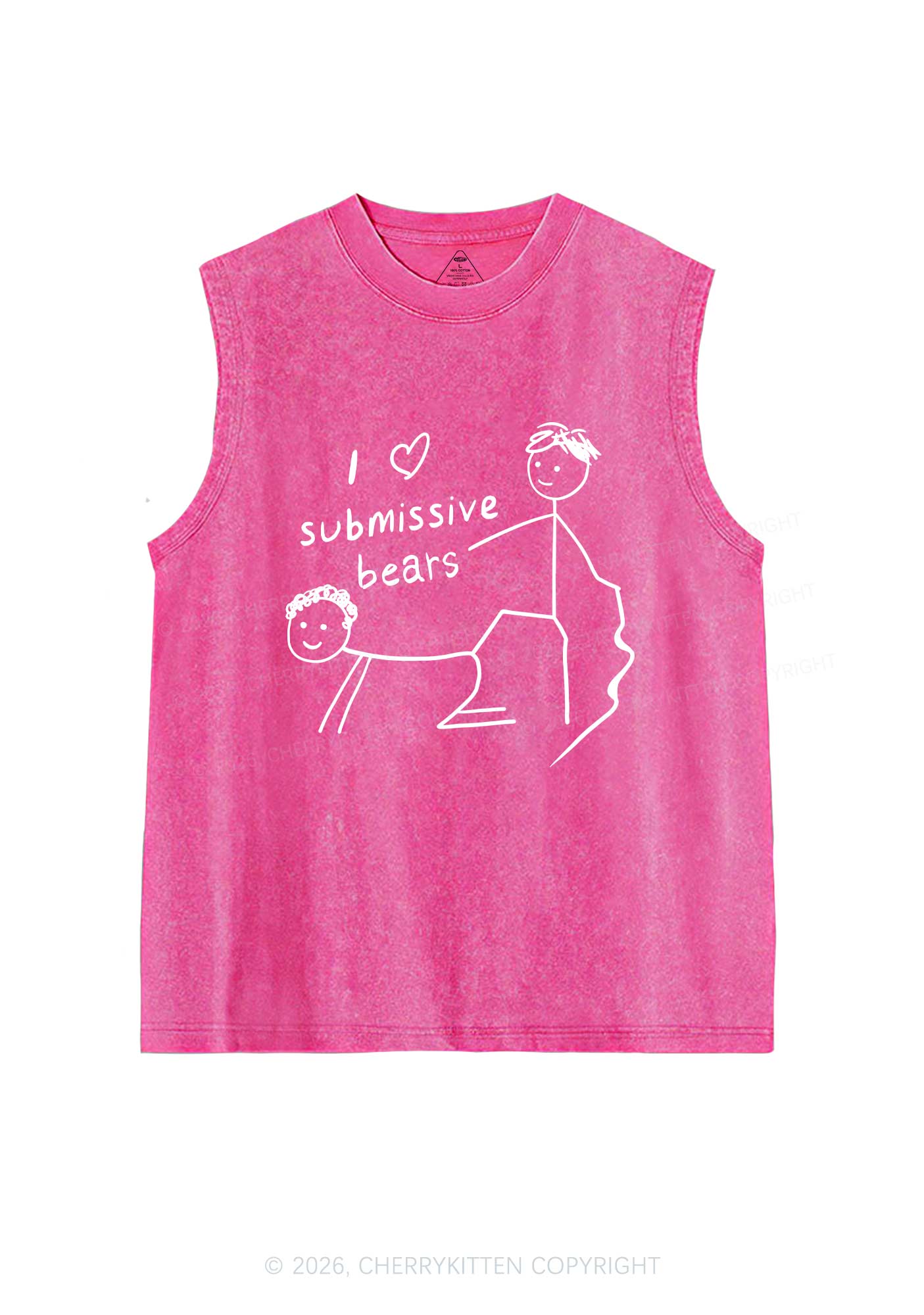 I Love S Bears Y2K Washed Muscle Tank Cherrykitten