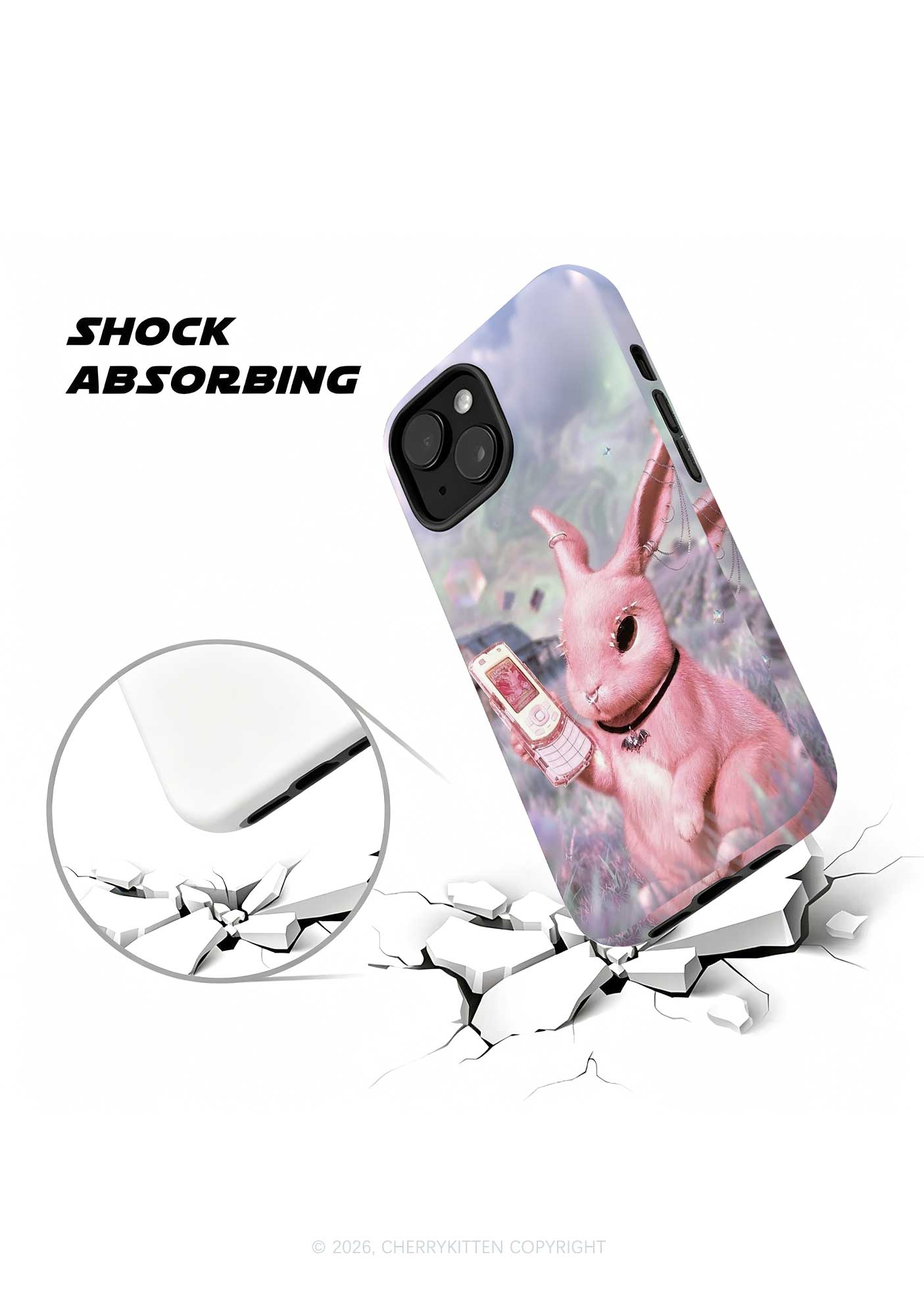 Pink Gothic Bunny Y2K Phone Case Cherrykitten