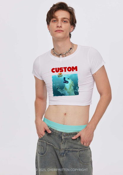 Custom Jowls Dog Y2K Baby Tee Cherrykitten