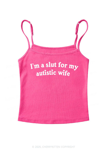 Slxt For My Autistic Wife Y2K Spaghetti Strap Cami Cherrykitten