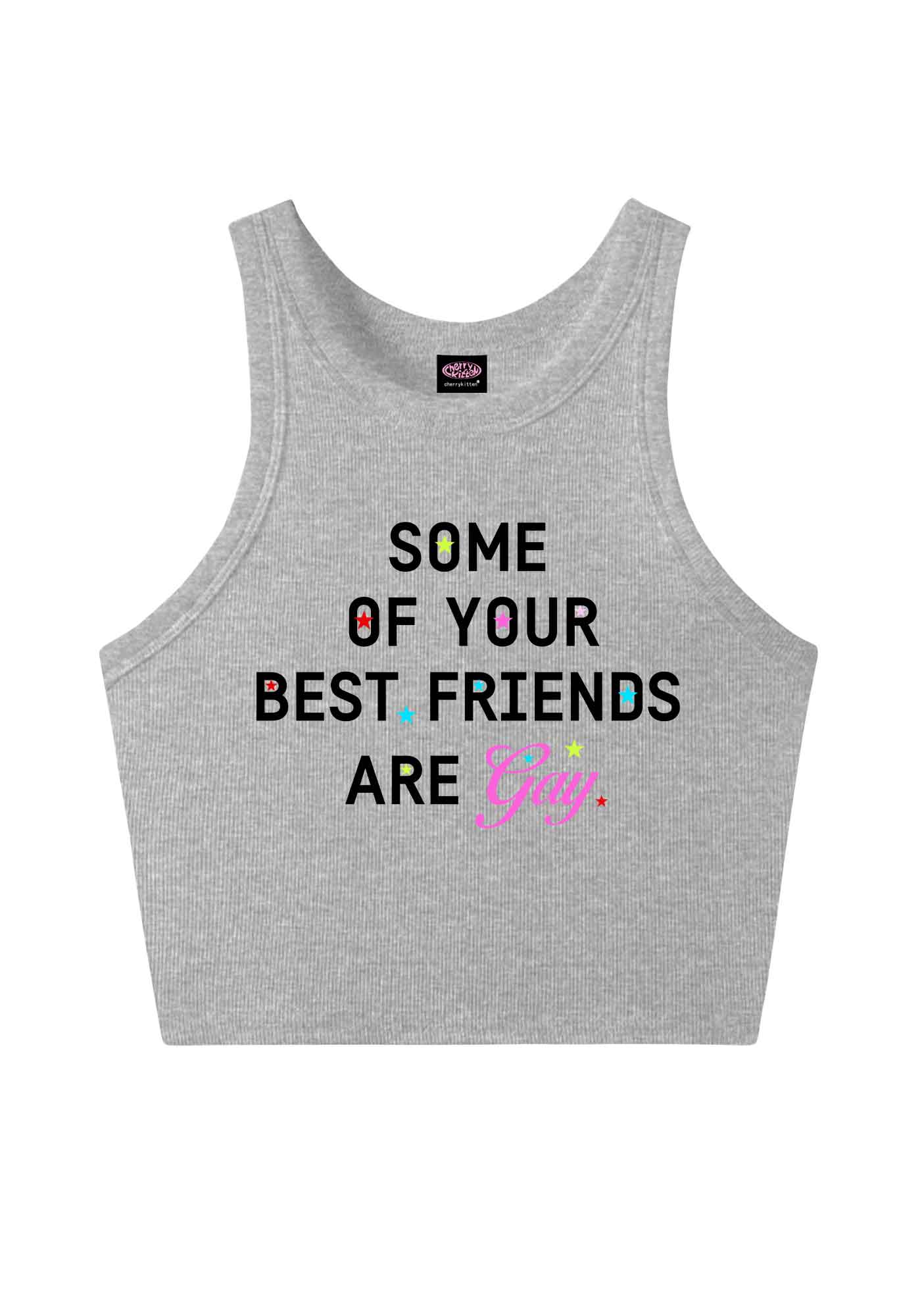 Your Best Friends Are Gay Pride Y2K Crop Tank Top Cherrykitten