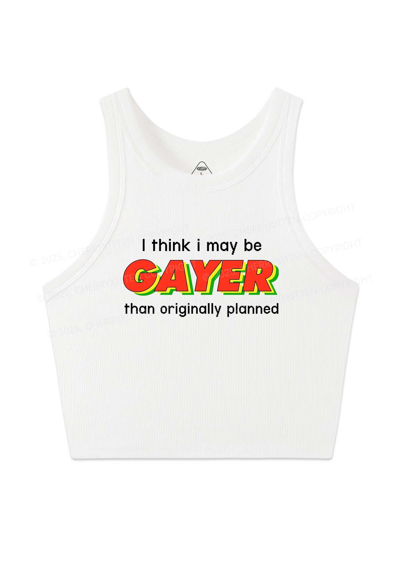 I May Be Gayer Pride Y2K Crop Tank Top Cherrykitten