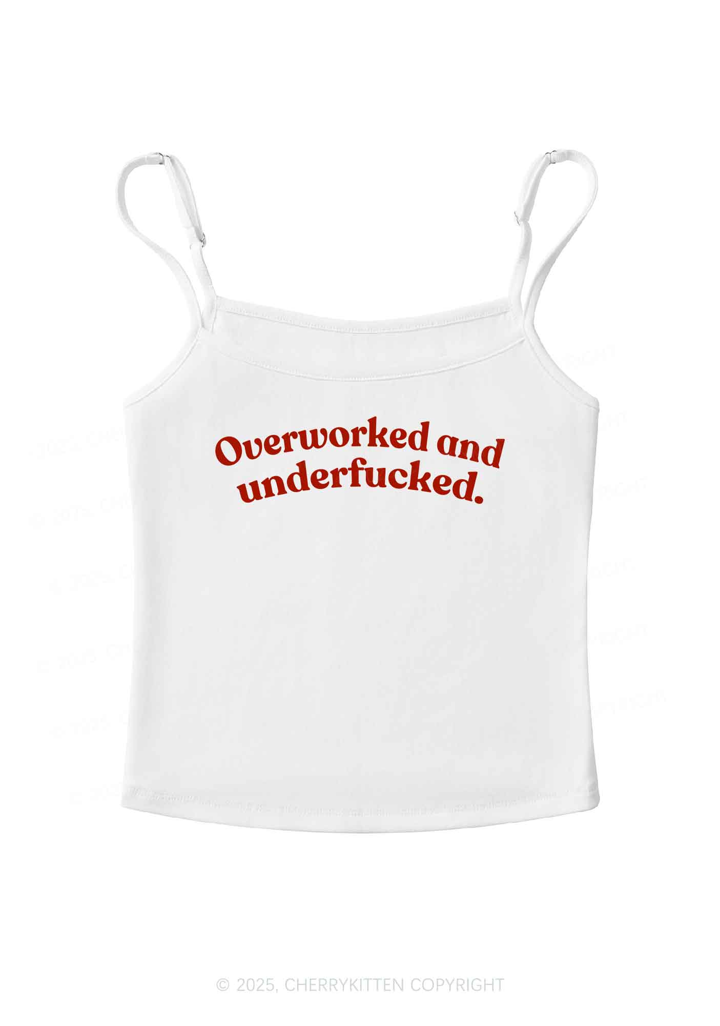 Overworked And Underfxcked Y2K Spaghetti Strap Cami Cherrykitten