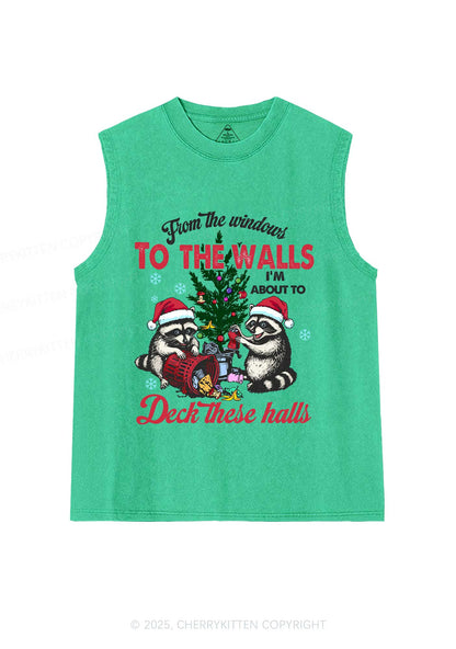 Christmas To The Walls Y2K Washed Muscle Tank Cherrykitten