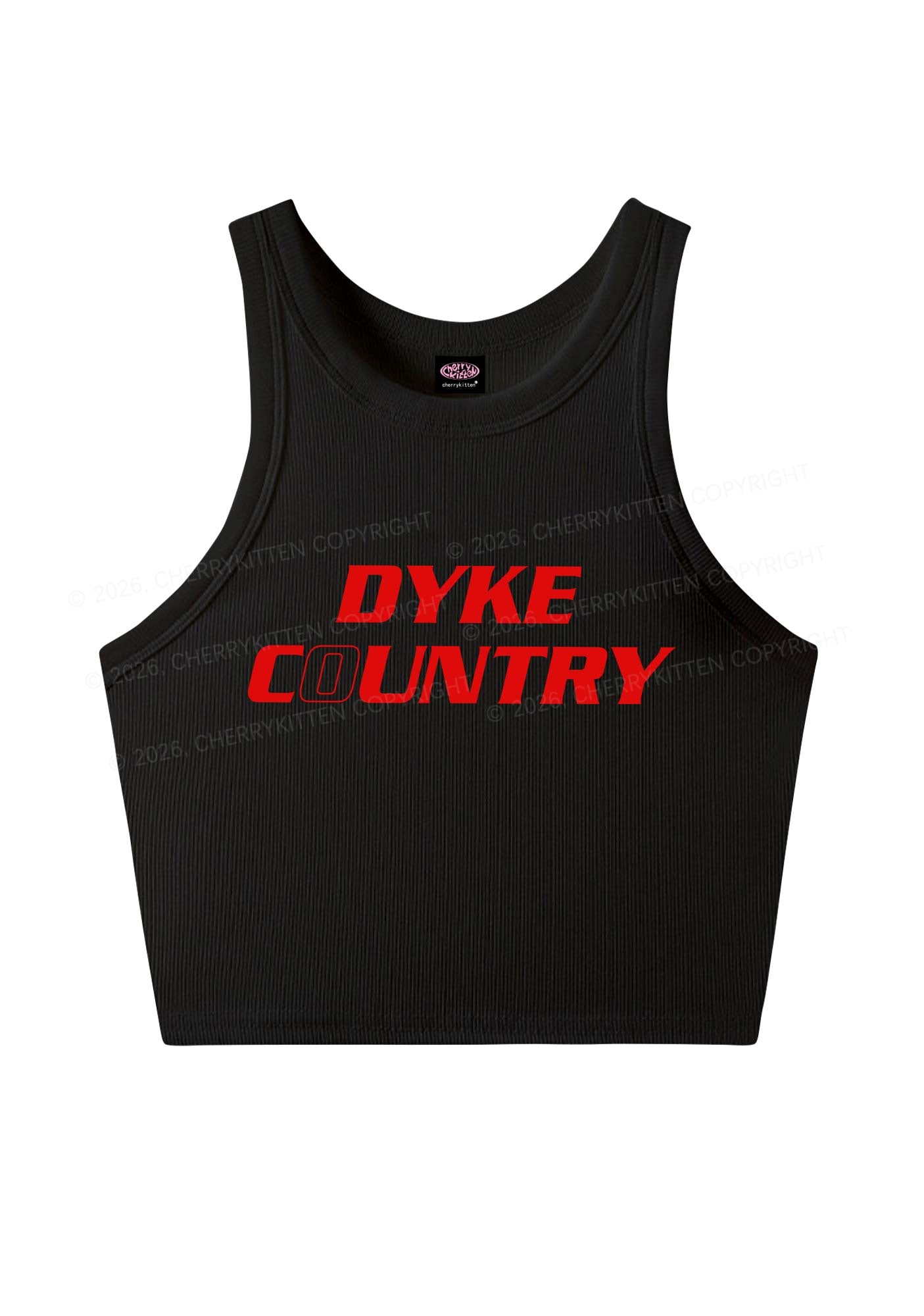 Dyke Country Pride Y2K Crop Tank Top Cherrykitten
