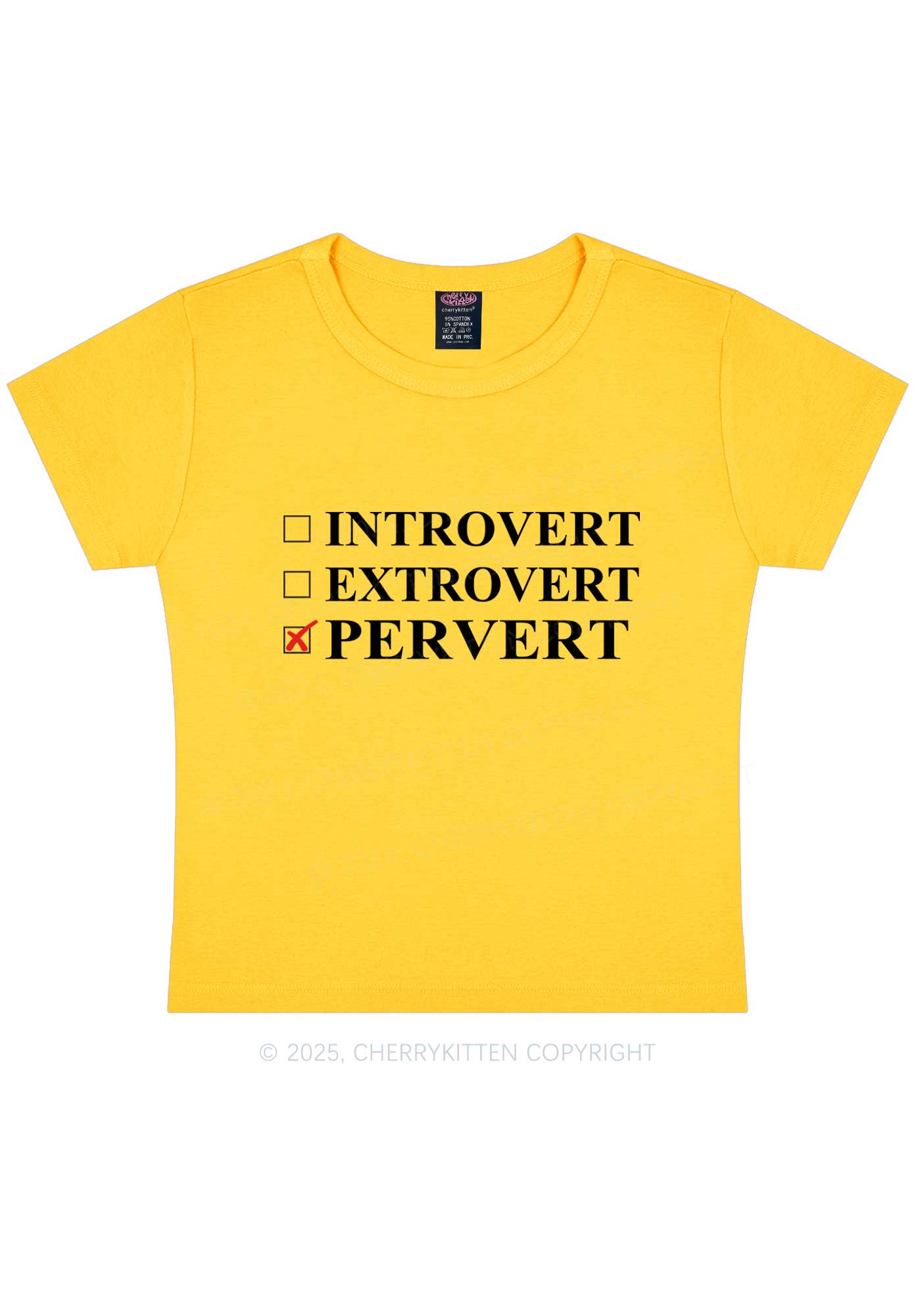 Be Pervert Y2K Baby Tee Cherrykitten