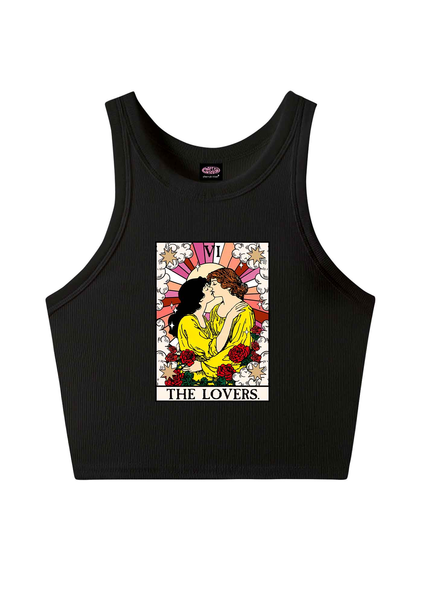 Kissing Lesbians Pride Y2K Crop Tank Top Cherrykitten